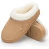 imageNineCiFun Womens Suede Memory Foam Slippers Plush Faux Fur Lining House Shoes with NonSlip Sole for Indoor Outdoor ComfortCamel