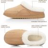 imageNineCiFun Womens Suede Memory Foam Slippers Plush Faux Fur Lining House Shoes with NonSlip Sole for Indoor Outdoor ComfortCamel