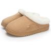 imageNineCiFun Womens Suede Memory Foam Slippers Plush Faux Fur Lining House Shoes with NonSlip Sole for Indoor Outdoor ComfortCamel