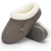 imageNineCiFun Womens Suede Memory Foam Slippers Plush Faux Fur Lining House Shoes with NonSlip Sole for Indoor Outdoor ComfortGrey