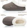 imageNineCiFun Womens Suede Memory Foam Slippers Plush Faux Fur Lining House Shoes with NonSlip Sole for Indoor Outdoor ComfortGrey