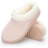 imageNineCiFun Womens Suede Memory Foam Slippers Plush Faux Fur Lining House Shoes with NonSlip Sole for Indoor Outdoor ComfortPink