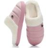 imageNineCiFun Womens Cozy Fuzzy Slippers Memory Foam Plush Soft NonSlip House Shoes Warm Indoor Outdoor SlippersPink