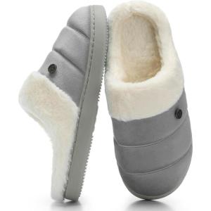 imageNineCiFun Womens Cozy Fuzzy Slippers Memory Foam Plush Soft NonSlip House Shoes Warm Indoor Outdoor SlippersGrey