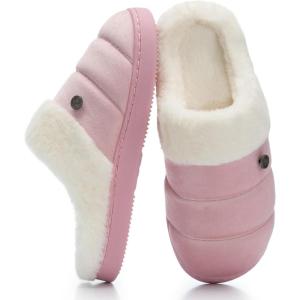 imageNineCiFun Womens Cozy Fuzzy Slippers Memory Foam Plush Soft NonSlip House Shoes Warm Indoor Outdoor SlippersPink