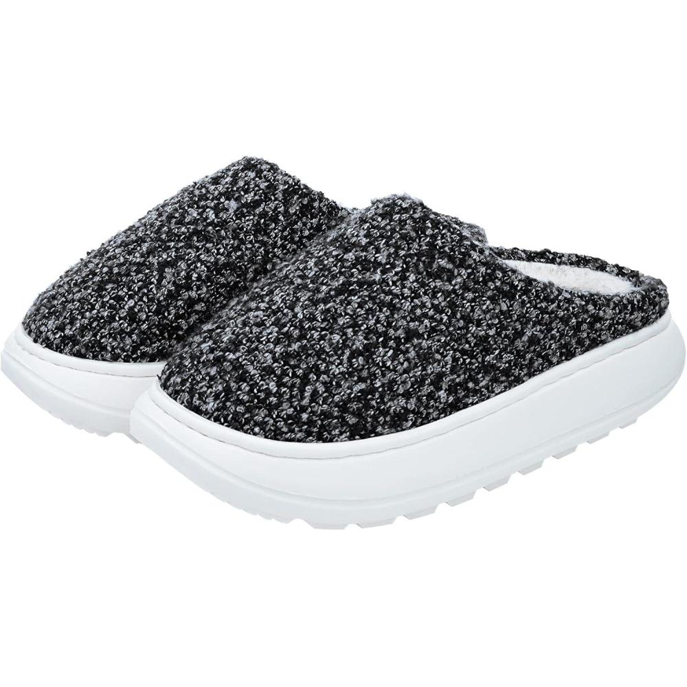 imageshevalues Lined Thick Soles Slippers for Women Winter Pillow Soft House Shoes for Plantars Fasciitis  Extra Cushion  Extremely Comfy