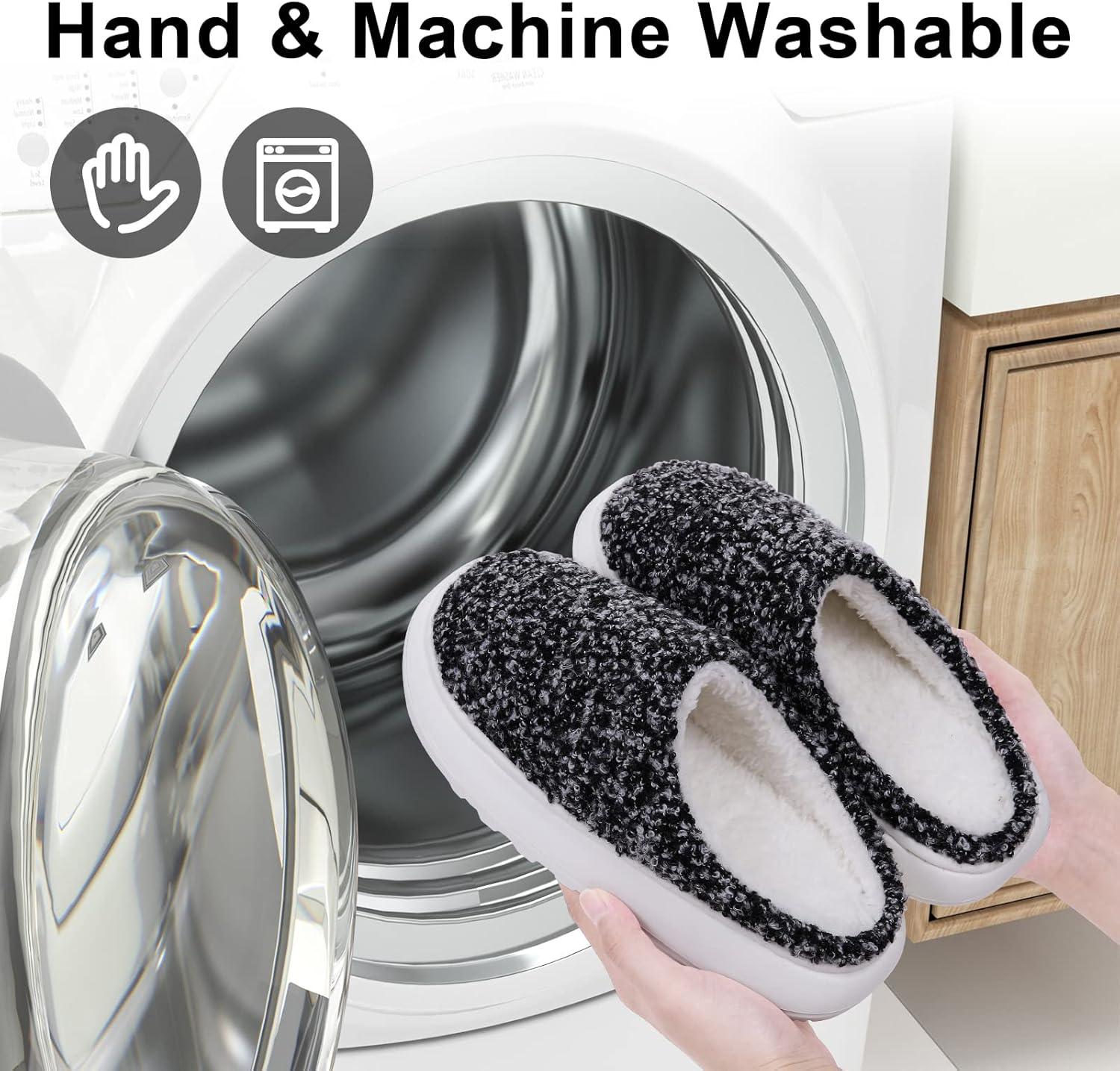 imageshevalues Lined Thick Soles Slippers for Women Winter Pillow Soft House Shoes for Plantars Fasciitis  Extra Cushion  Extremely Comfy