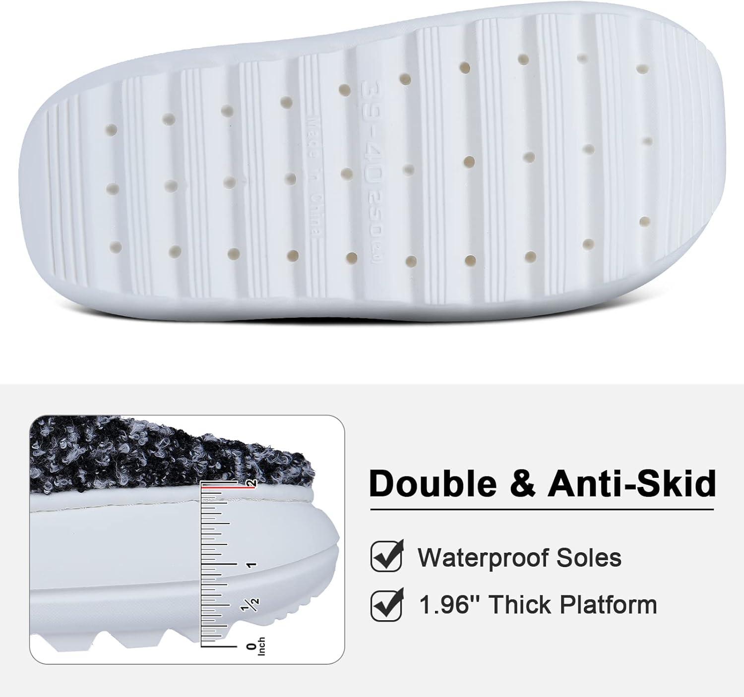 imageshevalues Lined Thick Soles Slippers for Women Winter Pillow Soft House Shoes for Plantars Fasciitis  Extra Cushion  Extremely Comfy