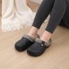 imageshevalues Fur Lined Clogs for Women Men Winter Waterproof Outdoor Slippers Garden Shoes