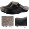 imageshevalues Fur Lined Clogs for Women Men Winter Waterproof Outdoor Slippers Garden Shoes