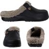 imageshevalues Fur Lined Clogs for Women Men Winter Waterproof Outdoor Slippers Garden Shoes