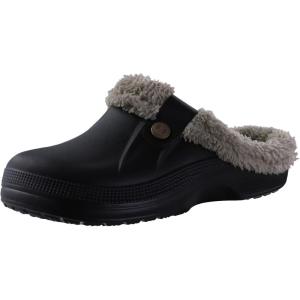 imageshevalues Fur Lined Clogs for Women Men Winter Waterproof Outdoor Slippers Garden Shoes