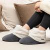 imageULTRAIDEAS Womens Bootie Slippers Memory Foam  Warm Fuzzy Non Slip House Shoes Perfect Holiday Gift for Women Indoor Winter SlippersFoggy Grey