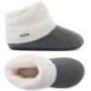 imageULTRAIDEAS Womens Bootie Slippers Memory Foam  Warm Fuzzy Non Slip House Shoes Perfect Holiday Gift for Women Indoor Winter SlippersFoggy Grey