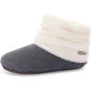 imageULTRAIDEAS Womens Bootie Slippers Memory Foam  Warm Fuzzy Non Slip House Shoes Perfect Holiday Gift for Women Indoor Winter SlippersFoggy Grey