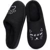 imageULTRAIDEAS Womens Cozy Slippers  Warm Felt Indoor House Slippers with Memory Foam Cute Cat Face Design Perfect Holiday Gift for Home Bedroom LoungeBlack