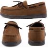 image:imageULTRAIDEAS Mens Luke Moccasin Slippers Memory Foam Cozy House Slippers Warm Comfy Slippers for Men Indoor Outdoor Loafer AntiSlip Home ShoesLight Coffee