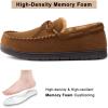 image:imageULTRAIDEAS Mens Luke Moccasin Slippers Memory Foam Cozy House Slippers Warm Comfy Slippers for Men Indoor Outdoor Loafer AntiSlip Home ShoesTan