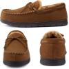 image:imageULTRAIDEAS Mens Luke Moccasin Slippers Memory Foam Cozy House Slippers Warm Comfy Slippers for Men Indoor Outdoor Loafer AntiSlip Home ShoesTan