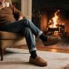 image:imageULTRAIDEAS Mens Luke Moccasin Slippers Memory Foam Cozy House Slippers Warm Comfy Slippers for Men Indoor Outdoor Loafer AntiSlip Home ShoesTan