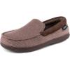 image:imageULTRAIDEAS Mens MocToe Slippers Loafer House Shoes Indoor Outdoor Memory Foam with BreathableampWarm Knit UpperCinnamon Coffee