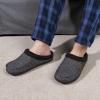 image:imageULTRAIDEAS Mens Warm Fuzzy Moccasin Clog Slipper Slip on Winter Comfy IndoorOutdoor House ShoesBlackGrey