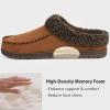 image:imageULTRAIDEAS Mens Warm Fuzzy Moccasin Clog Slipper Slip on Winter Comfy IndoorOutdoor House ShoesCamel
