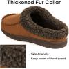 image:imageULTRAIDEAS Mens Warm Fuzzy Moccasin Clog Slipper Slip on Winter Comfy IndoorOutdoor House ShoesCamel