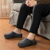 image:imageULTRAIDEAS Mens Warm Fuzzy Moccasin Clog Slipper Slip on Winter Comfy IndoorOutdoor House ShoesKnit Grey