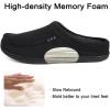 image:imageULTRAIDEAS Mens Warm Fuzzy Moccasin Clog Slipper Slip on Winter Comfy IndoorOutdoor House ShoesSuede Black