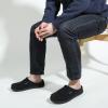 image:imageULTRAIDEAS Mens Warm Fuzzy Moccasin Clog Slipper Slip on Winter Comfy IndoorOutdoor House ShoesSuede Black