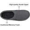 image:imageULTRAIDEAS Mens Warm Fuzzy Moccasin Clog Slipper Slip on Winter Comfy IndoorOutdoor House ShoesSuede Grey