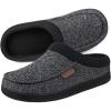 image:imageULTRAIDEAS Mens Warm Fuzzy Moccasin Clog Slipper Slip on Winter Comfy IndoorOutdoor House ShoesBlackGrey