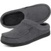 image:imageULTRAIDEAS Mens Warm Fuzzy Moccasin Clog Slipper Slip on Winter Comfy IndoorOutdoor House ShoesSuede Grey