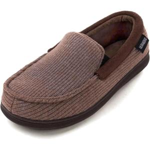 image:imageULTRAIDEAS Mens MocToe Slippers Loafer House Shoes Indoor Outdoor Memory Foam with BreathableampWarm Knit UpperCinnamon Coffee