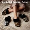 image:imageULTRAIDEAS Womens Leopard Print Fuzzy Slippers Warm Cozy House Slippers Memory Foam NonSlip Rubber Sole House Shoes Indoor Outdoor Plush Home Slippers for WomenBrown Leopard