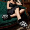 image:imageULTRAIDEAS Womens Leopard Print Fuzzy Slippers Warm Cozy House Slippers Memory Foam NonSlip Rubber Sole House Shoes Indoor Outdoor Plush Home Slippers for WomenBlack Leopard