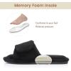 image:imageNineCiFun Adjustable Slippers for Women with Hook amp Loop Strap  Open Toe Breathable House Shoes Memory Foam NonSlip Indoor OutdoorBlack