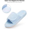 image:imageNineCiFun Cozy Adjustable Slippers for Women  Plush OpenToe Design with Memory Foam Customizable Fit for AllDay Relaxation Soft House Shoes for Indoor ComfortBlue