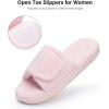 image:imageNineCiFun Cozy Adjustable Slippers for Women  Plush OpenToe Design with Memory Foam Customizable Fit for AllDay Relaxation Soft House Shoes for Indoor ComfortPink