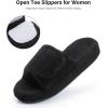 image:imageNineCiFun Cozy Adjustable Slippers for Women  Plush OpenToe Design with Memory Foam Customizable Fit for AllDay Relaxation Soft House Shoes for Indoor ComfortBlack
