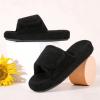 image:imageNineCiFun Cozy Adjustable Slippers for Women  Plush OpenToe Design with Memory Foam Customizable Fit for AllDay Relaxation Soft House Shoes for Indoor ComfortBlack