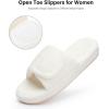 image:imageNineCiFun Cozy Adjustable Slippers for Women  Plush OpenToe Design with Memory Foam Customizable Fit for AllDay Relaxation Soft House Shoes for Indoor ComfortBeige