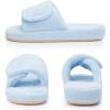 image:imageNineCiFun Cozy Adjustable Slippers for Women  Plush OpenToe Design with Memory Foam Customizable Fit for AllDay Relaxation Soft House Shoes for Indoor ComfortBlue