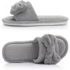 image:imageNineCiFun Cute Bow Womens Slippers  Open Toe Cozy House Slippers Soft Memory Foam NonSlip Indoor Slides Slip On Gifts for WomanGrey