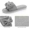 image:imageNineCiFun Cute Bow Womens Slippers  Open Toe Cozy House Slippers Soft Memory Foam NonSlip Indoor Slides Slip On Gifts for WomanGrey