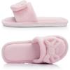 image:imageNineCiFun Cute Bow Womens Slippers  Open Toe Cozy House Slippers Soft Memory Foam NonSlip Indoor Slides Slip On Gifts for WomanPink