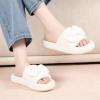 image:imageNineCiFun Cute Womens Bow Slippers with Memory Foam Cozy Soft OpenToe Slipper NonSlip for Indoor and Outdoor Plush Coral Fleece House ShoesBeige