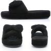 image:imageNineCiFun Cute Womens Bow Slippers with Memory Foam Cozy Soft OpenToe Slipper NonSlip for Indoor and Outdoor Plush Coral Fleece House ShoesBlack