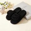 image:imageNineCiFun Cute Womens Bow Slippers with Memory Foam Cozy Soft OpenToe Slipper NonSlip for Indoor and Outdoor Plush Coral Fleece House ShoesBlack